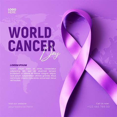 Premium Psd World Cancer Awareness Day Social Media Post Template