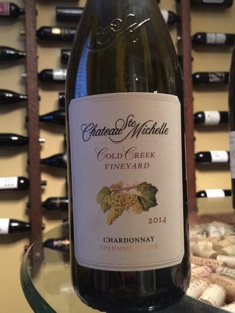 2014 Chateau Ste Michelle Chardonnay Cold Creek Vineyard Usa