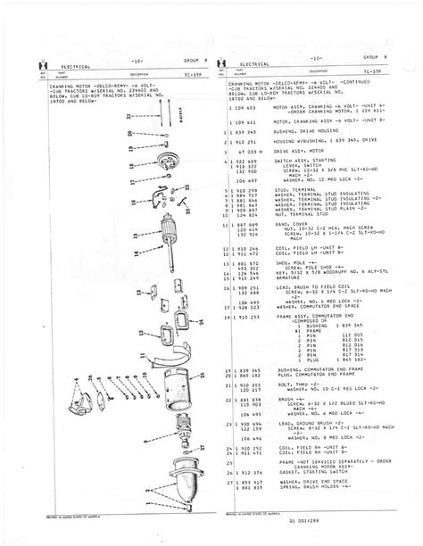 6 Volt Starter Parts Diagram Farmall Cub