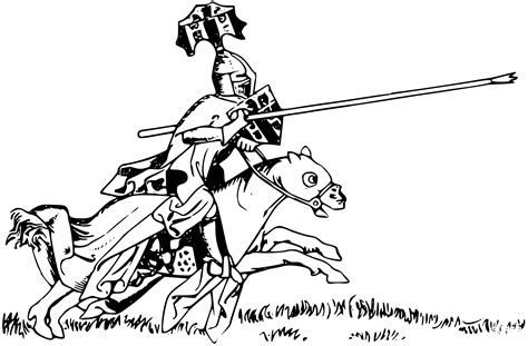 Vintage Jousting Knight Coloring Page Colouringpages