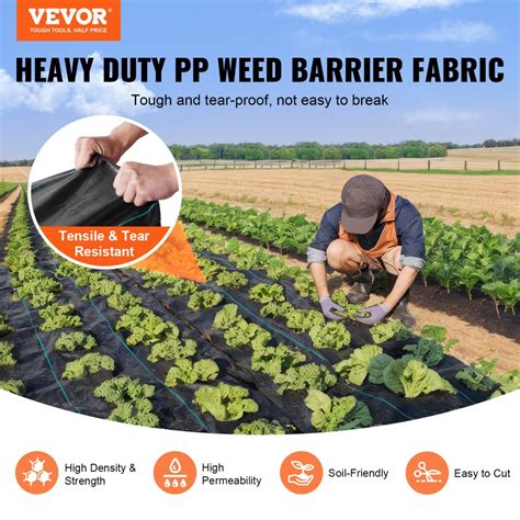 Vevor Weed Barrier Landscape Fabric 4 100ft Heavy Duty Garden Weed Fabric Woven Pp Weed