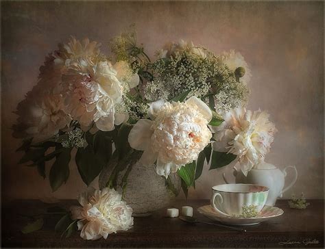 Still Life Bouquet Gentle Graphy Tea Nice Flower Coffee White