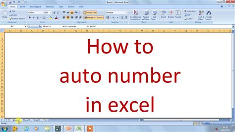 How To Auto Number On Excel Youtube