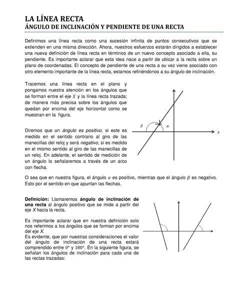 Tema3 jsgdahjsgfdh LA LÕNEA RECTA NGULO DE INCLINACIN Y PENDIENTE