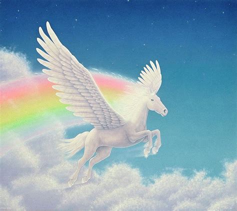 Rainbow Pegasus Painting By Jonathan Meader Fine Art America