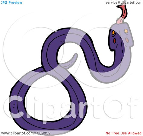 Clipart Of A Cartoon Purple Snake Royalty Free Vector Illustration By