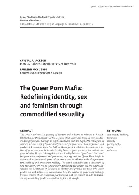 Pdf The Queer Porn Mafia Redefining Identity Sex And Feminism