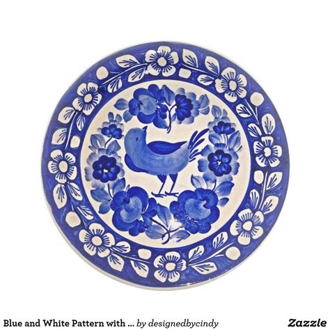 Hand Painted Delft Blue Pattern Bird And Flowers Paper Plate Zazzle