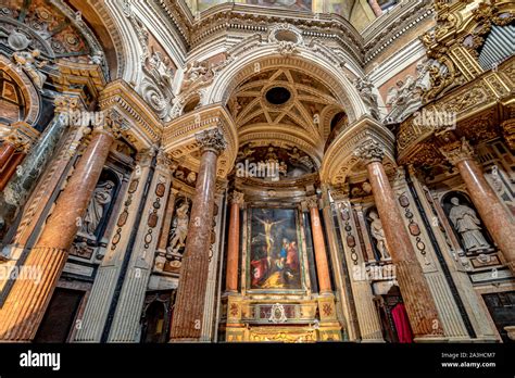 The beautiful interior of Real Chiesa di San Lorenzo , a Baroque-style ...