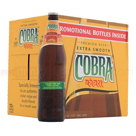 Cobra - Premium Indian Lager Beer Bottle - 12 x 660 ml - 5% ABV