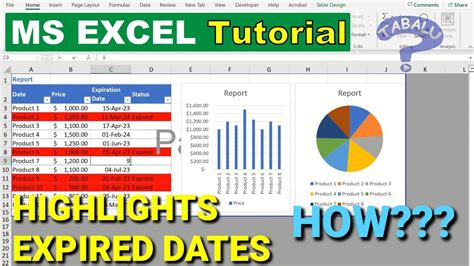 Excel Tutorial Ep Highlights Expired Dates Youtube