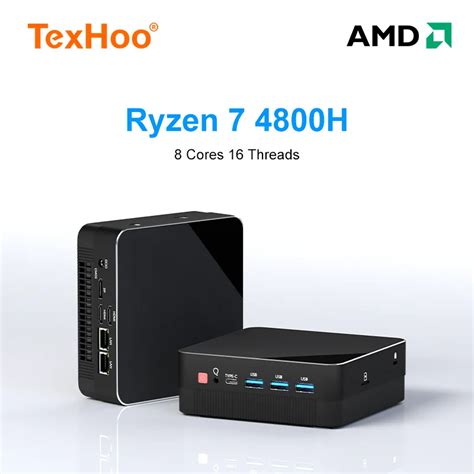 TexHoo Mini PC Desktop AMD R7 4800H R5 4500U 6 N Cleos 12 Thread 16 GB Png