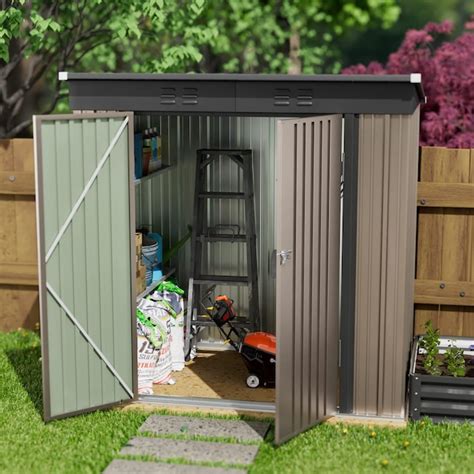 UDPATIO 6-ft x 4-ft Metal Shed Galvanized Steel Storage Shed in the ...