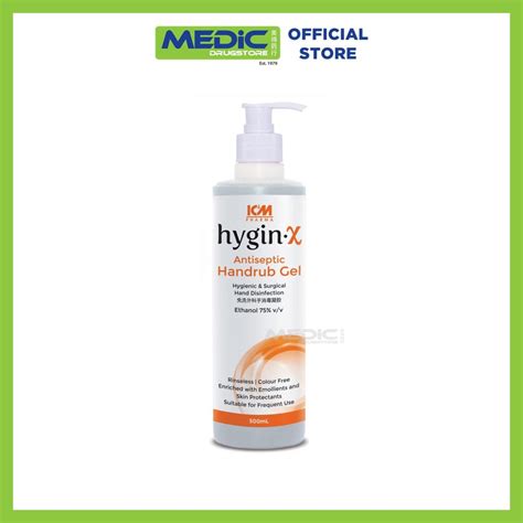 Icm Pharma Hygin X Antiseptic Alcohol Handrub Gel 500ml Ntuc Fairprice