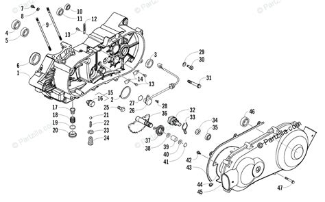 Arctic Cat ATV 2012 OEM Parts Diagram For Left Crankcase And Cover