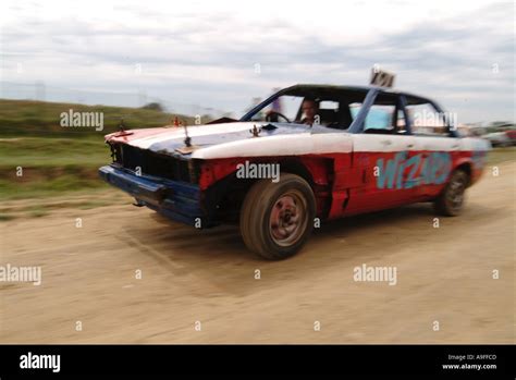 Ford Granada Banger Racing Car At Smallfield Dirt Track Near Gatwick