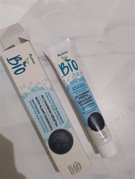 Auchan Bio Dentifrice Blancheur au Charbon Végétal INCI Beauty