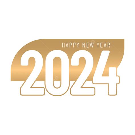 Feliz Año Nuevo 2024 En Estilo Dorado Vector PNG dibujos 2024 Dorado