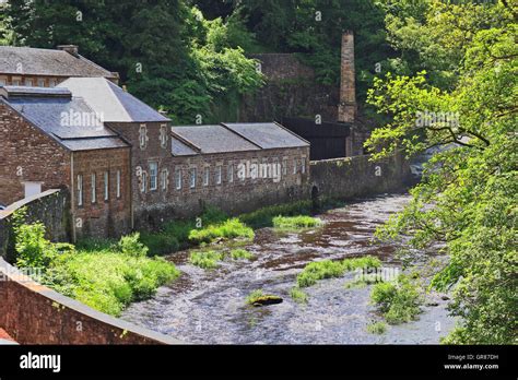 Scotland, New Lanark in Scotland, with Lanark in the county South ...