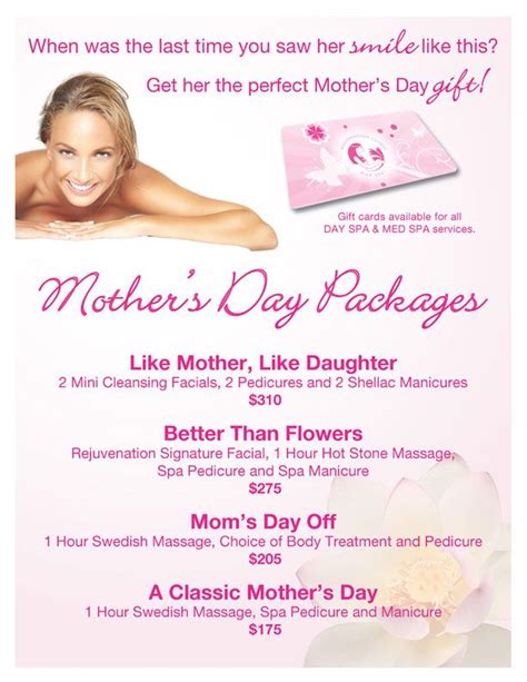 Mothers Day Packages Rejuvenation Clinic Day Spa