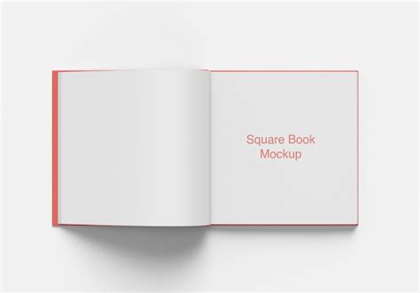 Premium PSD Opened Square Book Or Magazine Mockup Top Angle View