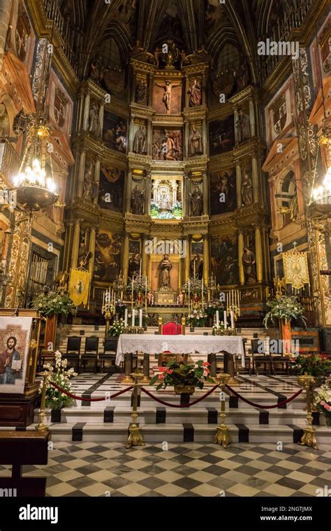 Interior Of The Monastery Of Saint Mary Of Guadalupe With The Shrine Of