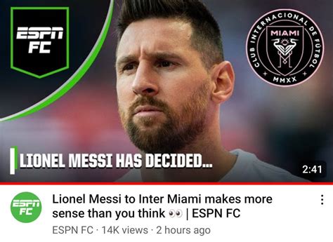 Gio Cr On Twitter Espn Lionel Messi Miami Fait Plus De Sens Que