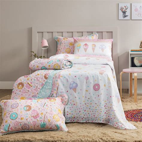 Jogos De Cama Infantil - Jogo de Cama Infantil - Candy Doces - 100% Algodão - 3 Peças - Santista