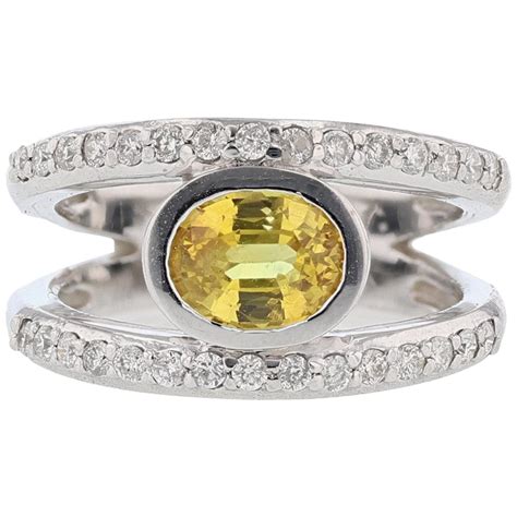 Carat Oval Cut Yellow Sapphire Gemstone Karat White Gold