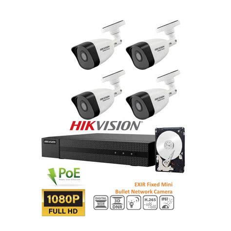 Kit Videosorveglianza Hikvision Nvr Canali Ip Poe Telecamere Bullet