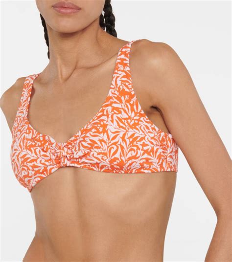 Cote D Azur Printed Bikini Top In Orange Heidi Klein Mytheresa