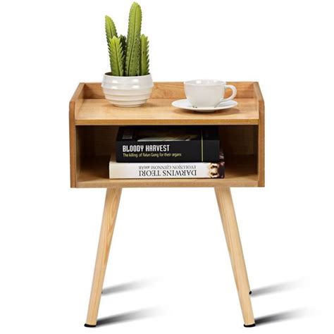 Giantex Table De Chevet Table D Appoint Table Basse En Bois Niche