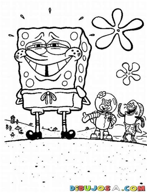 Colorear A Bob Esponja Riendo COLOREAR BOB ESPONJA Dibujo Para