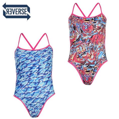 Speedo Flip Reversible Swimsuit Ladies Reversible Patterned