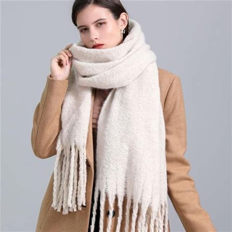 Ivory Winter Scarf Winter Wrap Winter Scarf Fashion Pattern Red