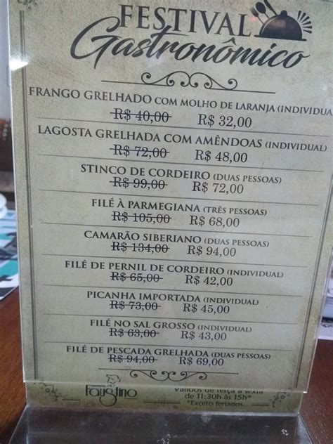 Menu Em Faustino Restaurante Teresina