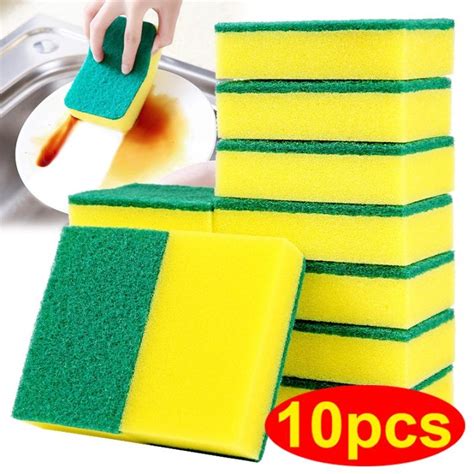 10pcs High Density Nano Sponge Wipes Double Sided Decontaminated Dishwashing Cloth Kitchen Magic