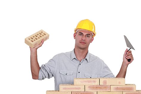 A Doodle Illustration Of A Mason Laying Bricks Vector Worker Jeans