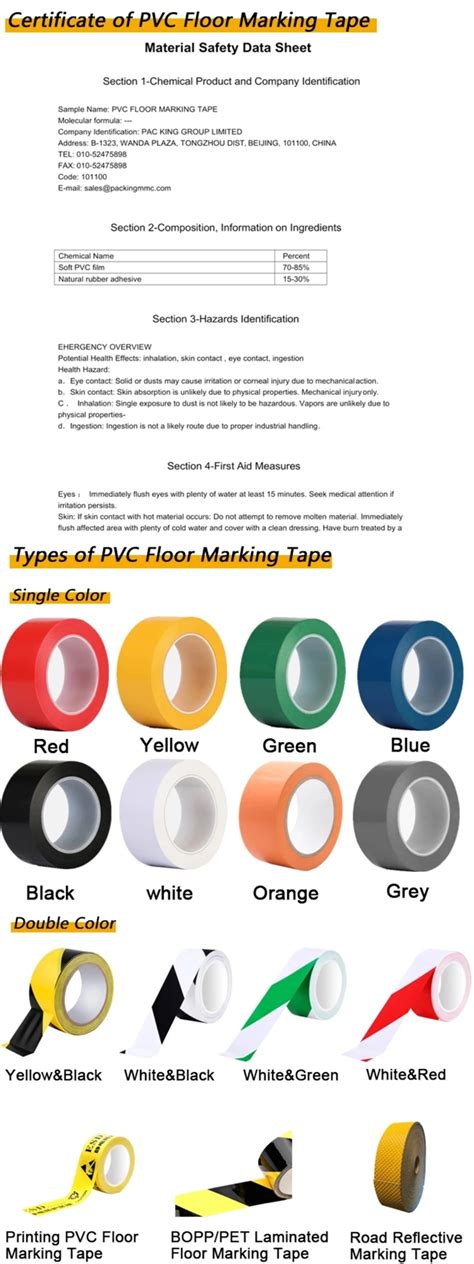 Safety Floor Marking Standards Hazard Tape Colours - Buy Safety Floor ...