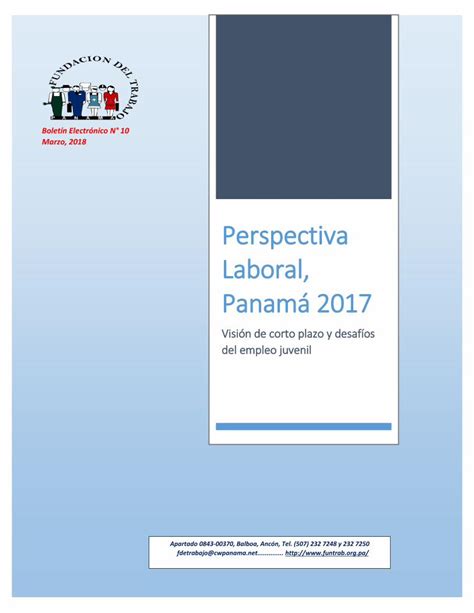 PDF Perspectiva Laboral Panamá 2017 Fuente CEPAL Balance