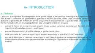 Management De La Qualite Selon La Norme Iso Pptx