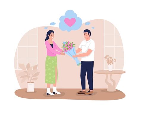 Premium Vector Expressing Deep Love 2d Vector Isolated Illustration