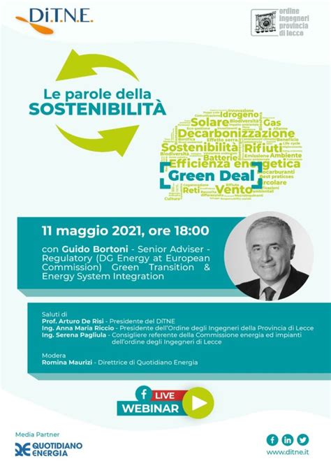 “le Parole Della Sostenibilita” Al Via Il Ciclo Di Webinar Voluto Dal Ditne E Dallordine