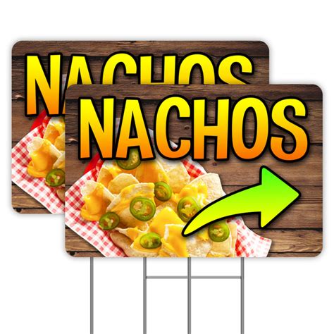 Nachos Arrow 2 Pack Yard Signs 16 X 24 Double Sided Print With