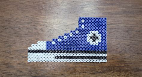 Blue Converse Shoe Perler Beads Etsy