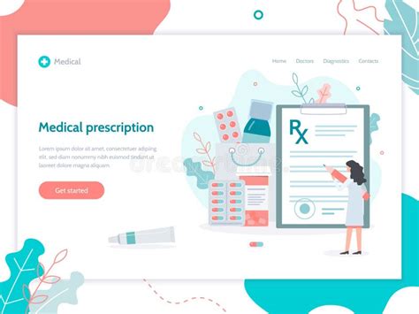 Banner Web De Prescripción Médica Ilustración del Vector Ilustración