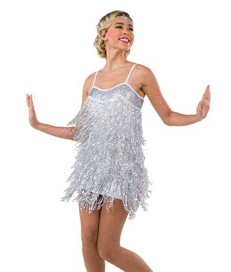 Silver Sequin Flapper Jazz Dance Costume A Wish Come True