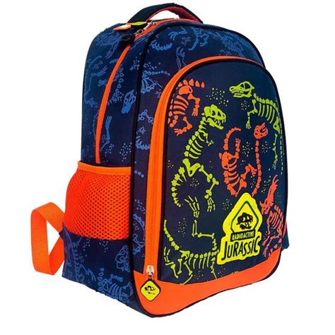 Mochila Costas Escolar Infantil Dinossauro Jurassic Azul Yins