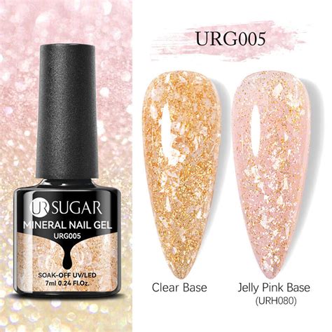 Ur Sugar Ml Gold Glitter Rubber Base Gel Polish Soak Off Uv Led