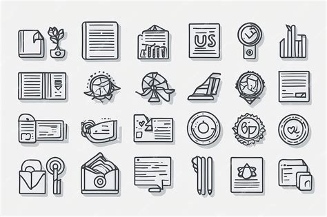 Premium Photo Contact Us Line Art Icon Set Design Template Vector